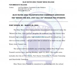 “Missed the bus. . .” media release
